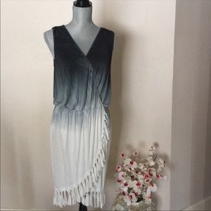 Tie dye faux wrap dress beach coverup ombré knots